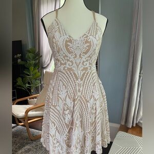 Elegant Cream Lace Dress